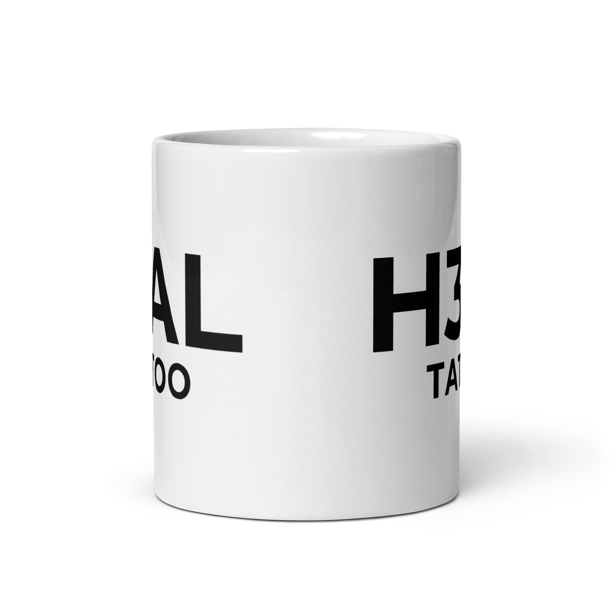 White glossy mug