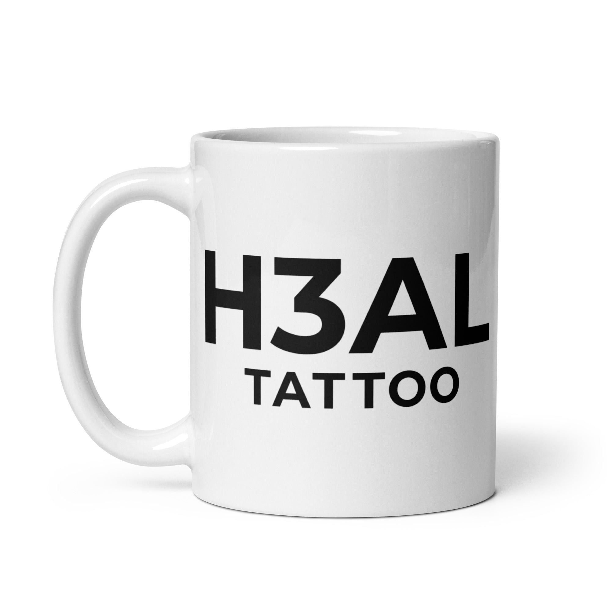 White glossy mug
