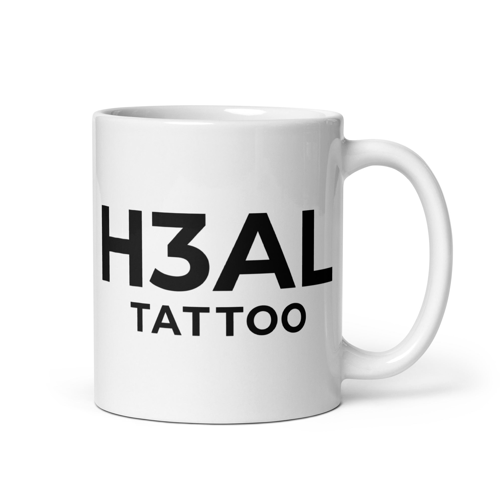 White glossy mug